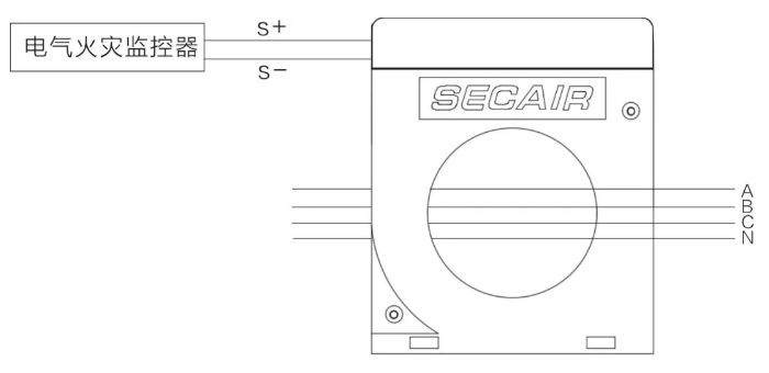 J-SCM41(160)剩余電流式<a href=http://m.wownowgenre.com/dianqihuozai/ target=_blank class=infotextkey>電氣火災(zāi)監(jiān)控</a>探測(cè)器接線圖