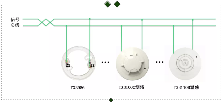 TX3100C點(diǎn)型光電感煙火災(zāi)探測(cè)器、TX3110B點(diǎn)型光電感溫火災(zāi)探測(cè)器接線圖